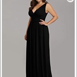 Alisapan Womens V-Neck Chiffon Bridesmaid Dress Plus Size Long Evening Dress